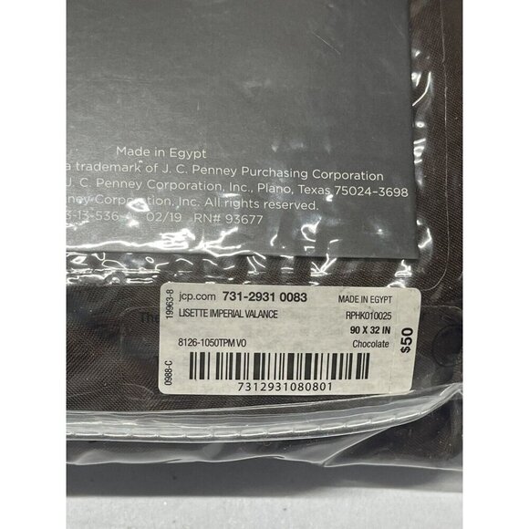 JC Pennys Imperial Valance Lisette  90 x 32 Chocolate Brown - Picture 3 of 3